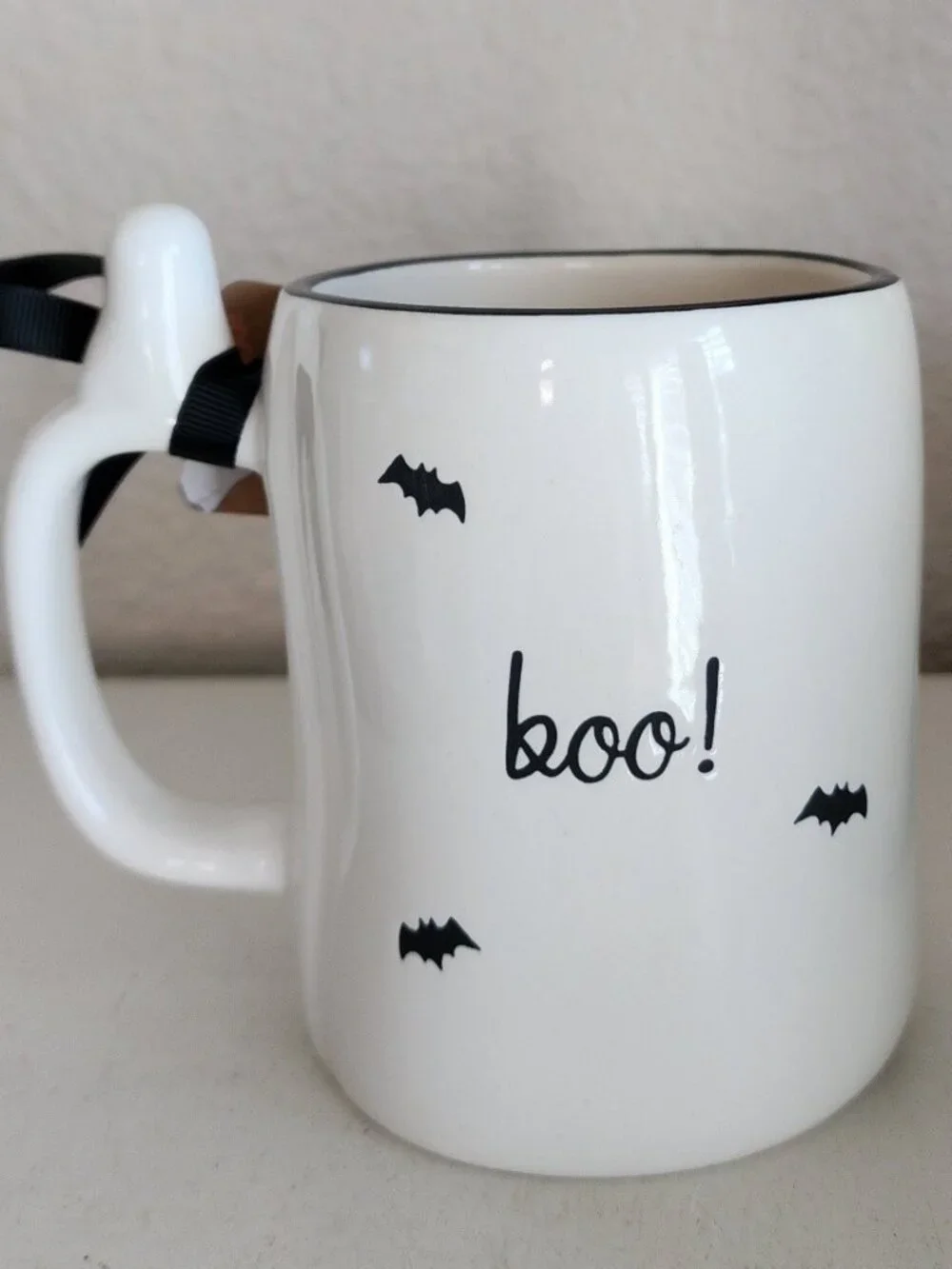 Rae Dunn Peanuts SNOOPY Woodstock Coffee Ghost Mug HALLOWEEN Double Sided NWT